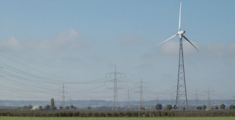 Alternative fuels wind turbine in German countryside